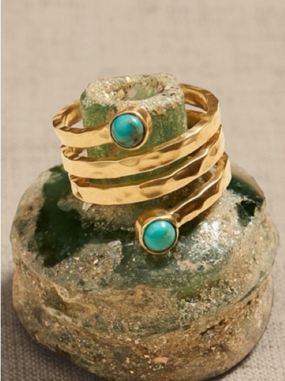 BR AUREUS + ARGENT Turquoise Coil Ring